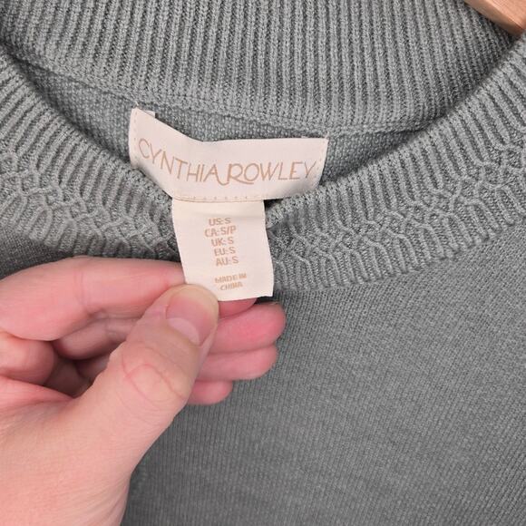 Gray/Teal Textured Polkadot Sweater by Cynthia Rowley - Size Small 0006 - Picture 8 of 10